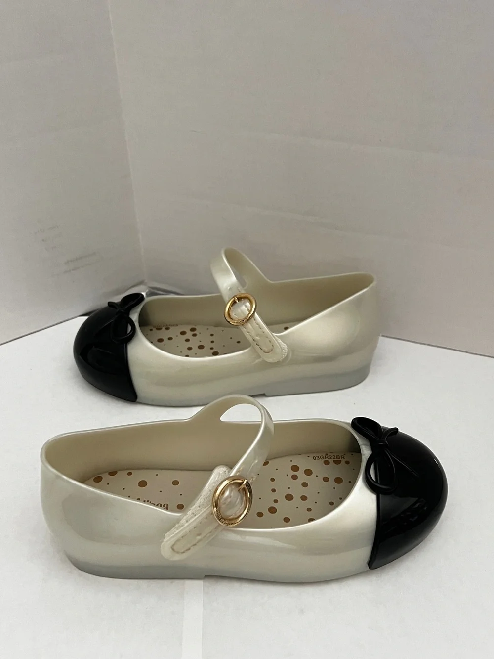 MINI MELISSA Little Girls Mini Sweet Love Cap Toe Mary Jane Size 10 Pearly White